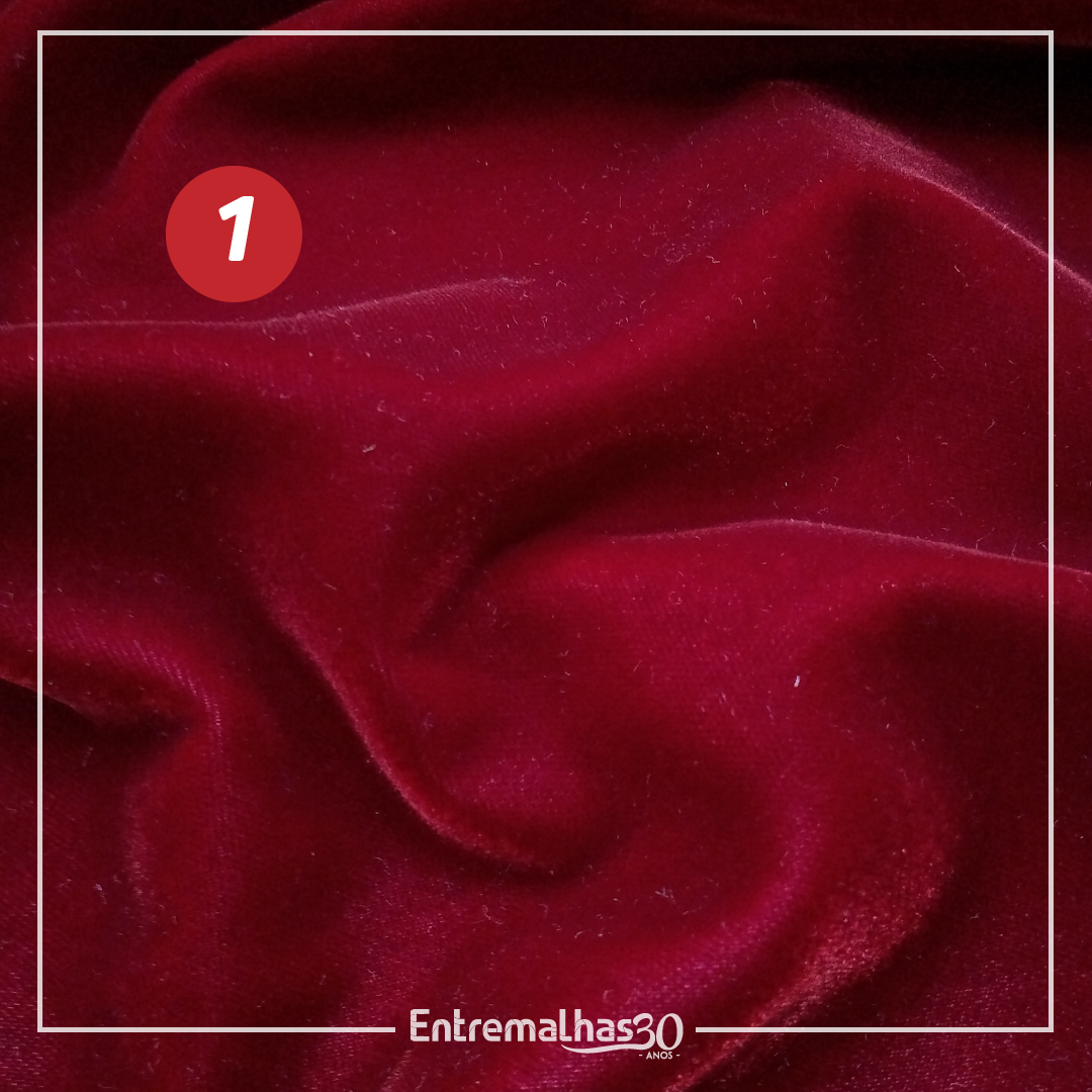 Tecido Veludo Alemão 3 Águias - Vermelho