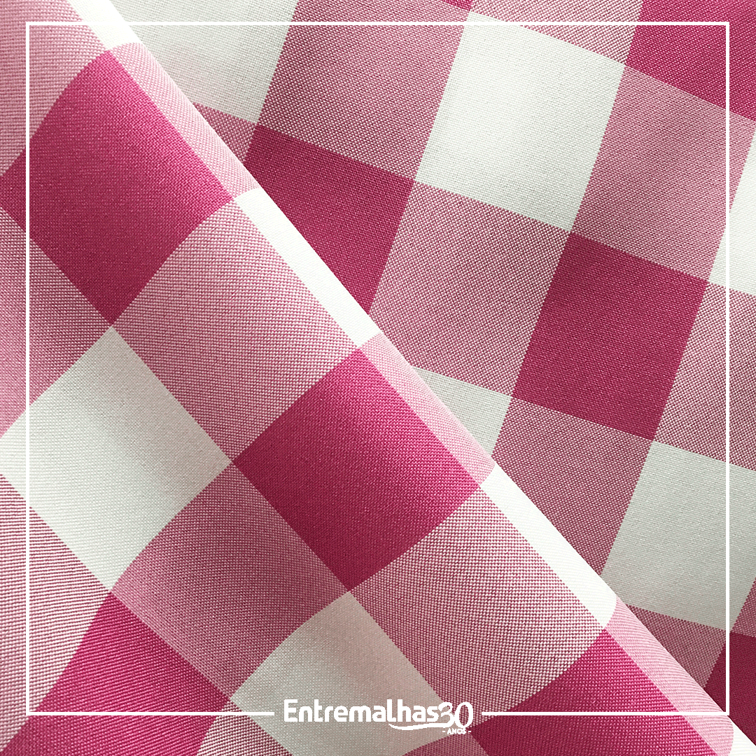 Tecido Oxford Xadrez - Rosa Ref.:859030