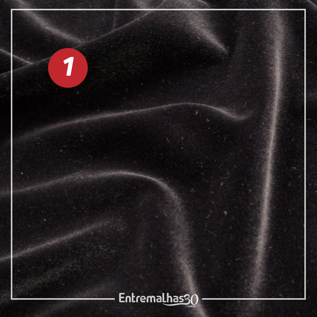 Tecido Veludo Alemão Poliéster - Preto Ref.:874064