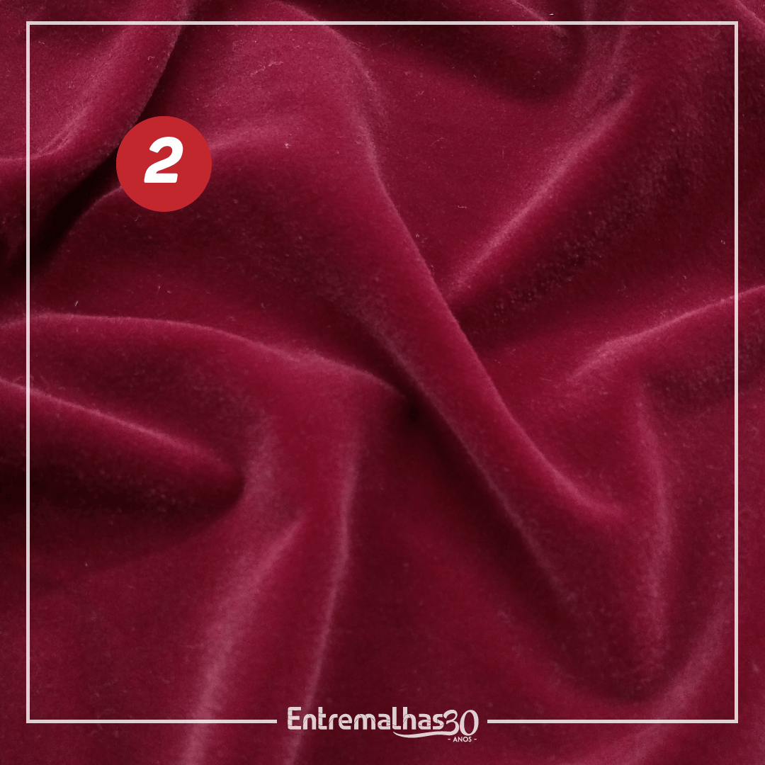 Tecido Veludo Alemão Poliéster - Vermelho Ref.:874064