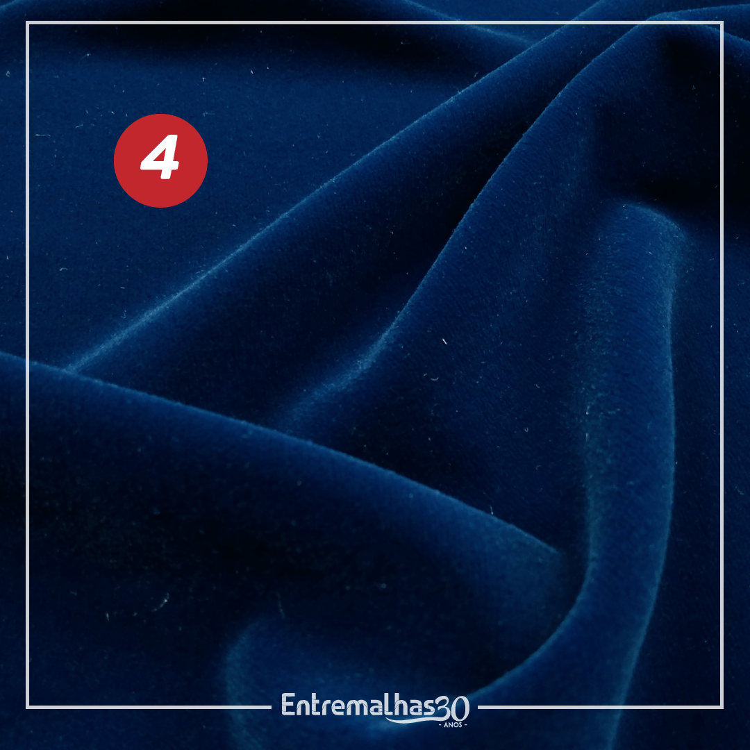 Tecido Veludo Alemão Poliéster - Azul Ref.:874064