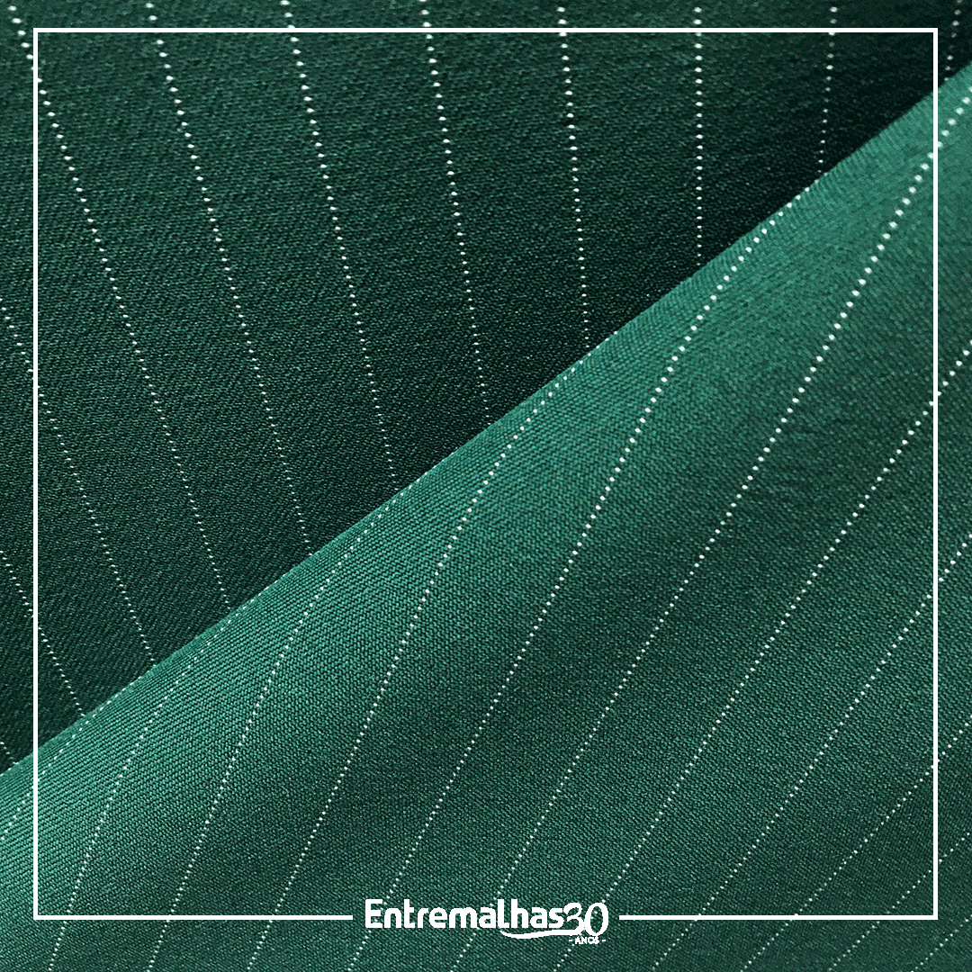 Tecido Two Way Risca De Giz - Verde Ref.:858619