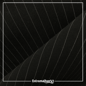 Tecido Two Way Risca De Giz - Preto Ref.:858619