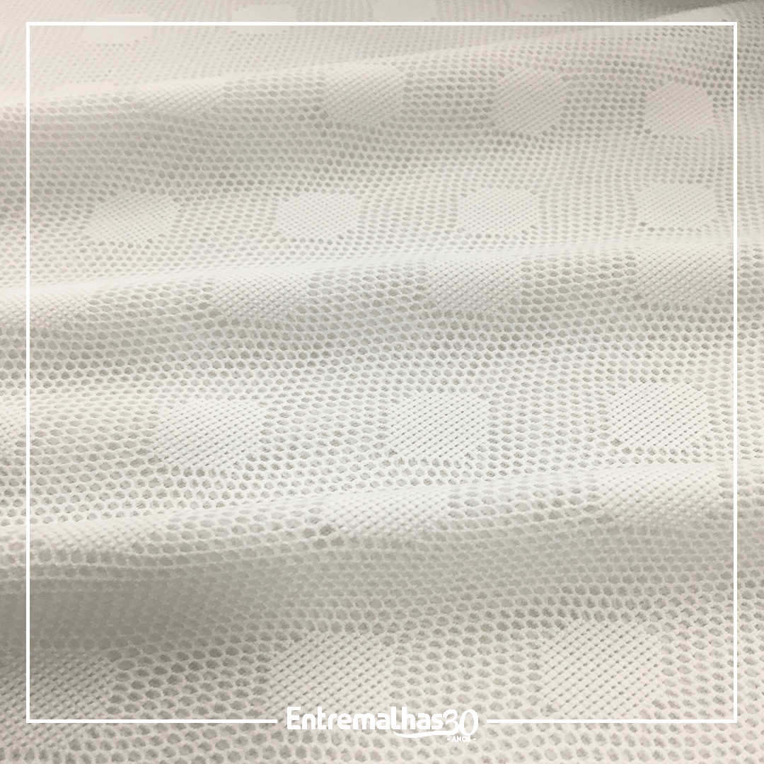 Tecido Lycra Mesh Poá - Branco Ref.:317239