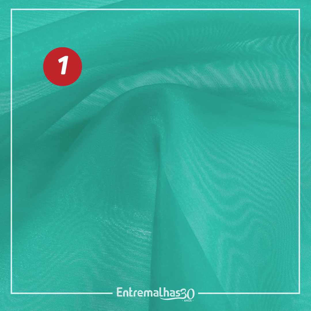 Tecido Organza Cristal - Verde Ref.:858885