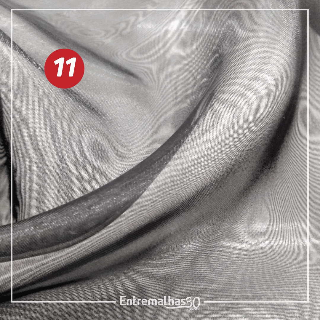 Tecido Organza Cristal - Preto Ref.:858885