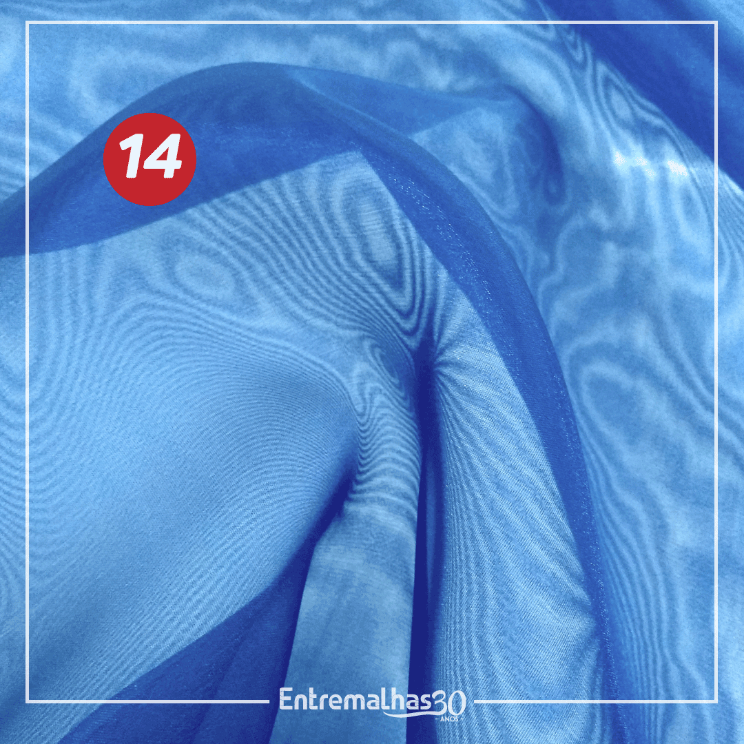 Tecido Organza Cristal - Azul Ref.:858885