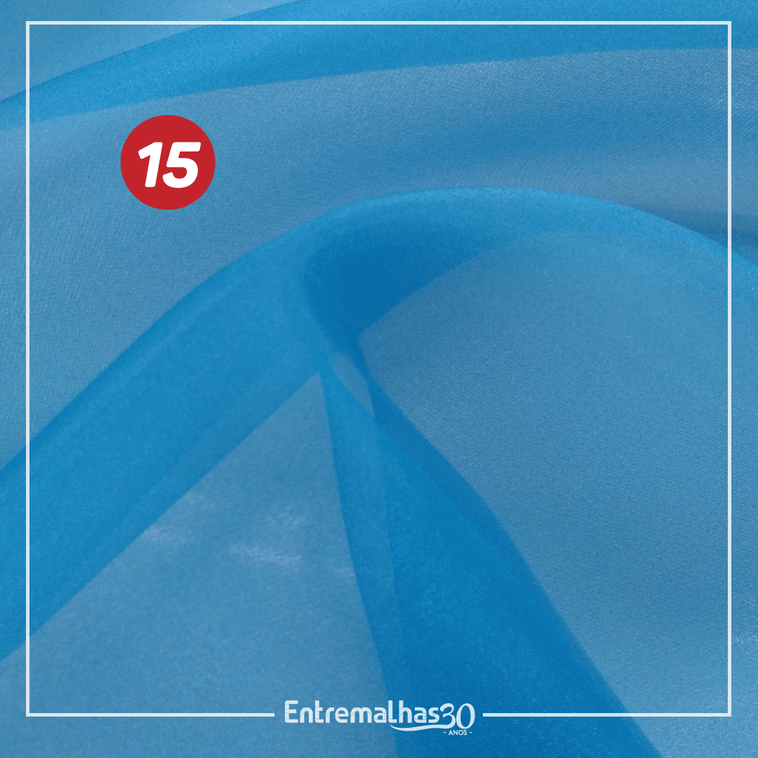 Tecido Organza Cristal - Azul Ref.:858885
