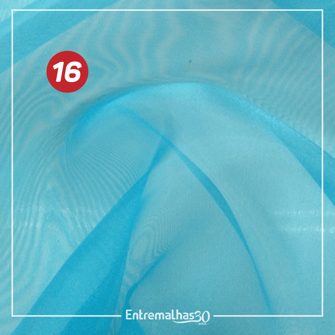 Tecido Organza Cristal - Azul Ref.:858885