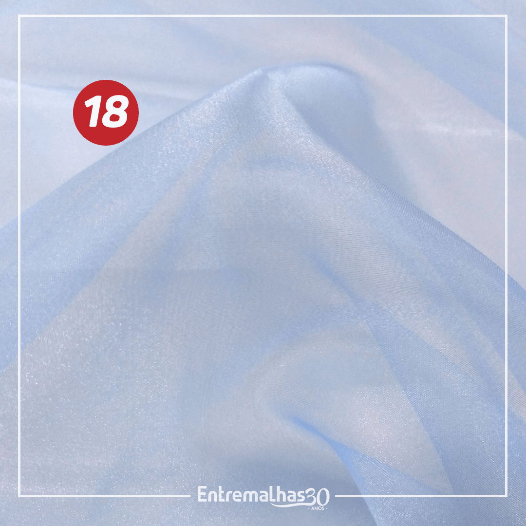 Tecido Organza Cristal - Azul Ref.:858885