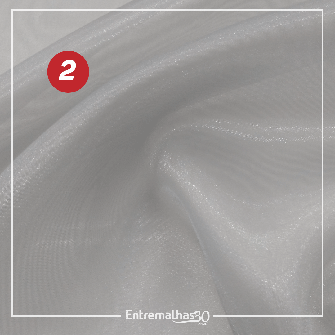 Tecido Organza Cristal - Branco Ref.:858885