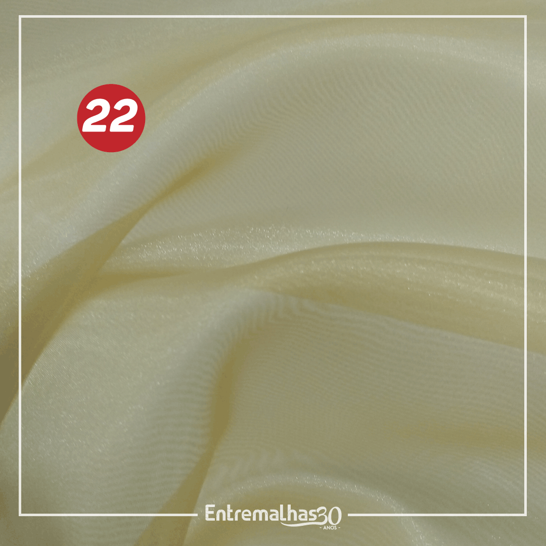 Tecido Organza Cristal - Amarelo Ref.:858885