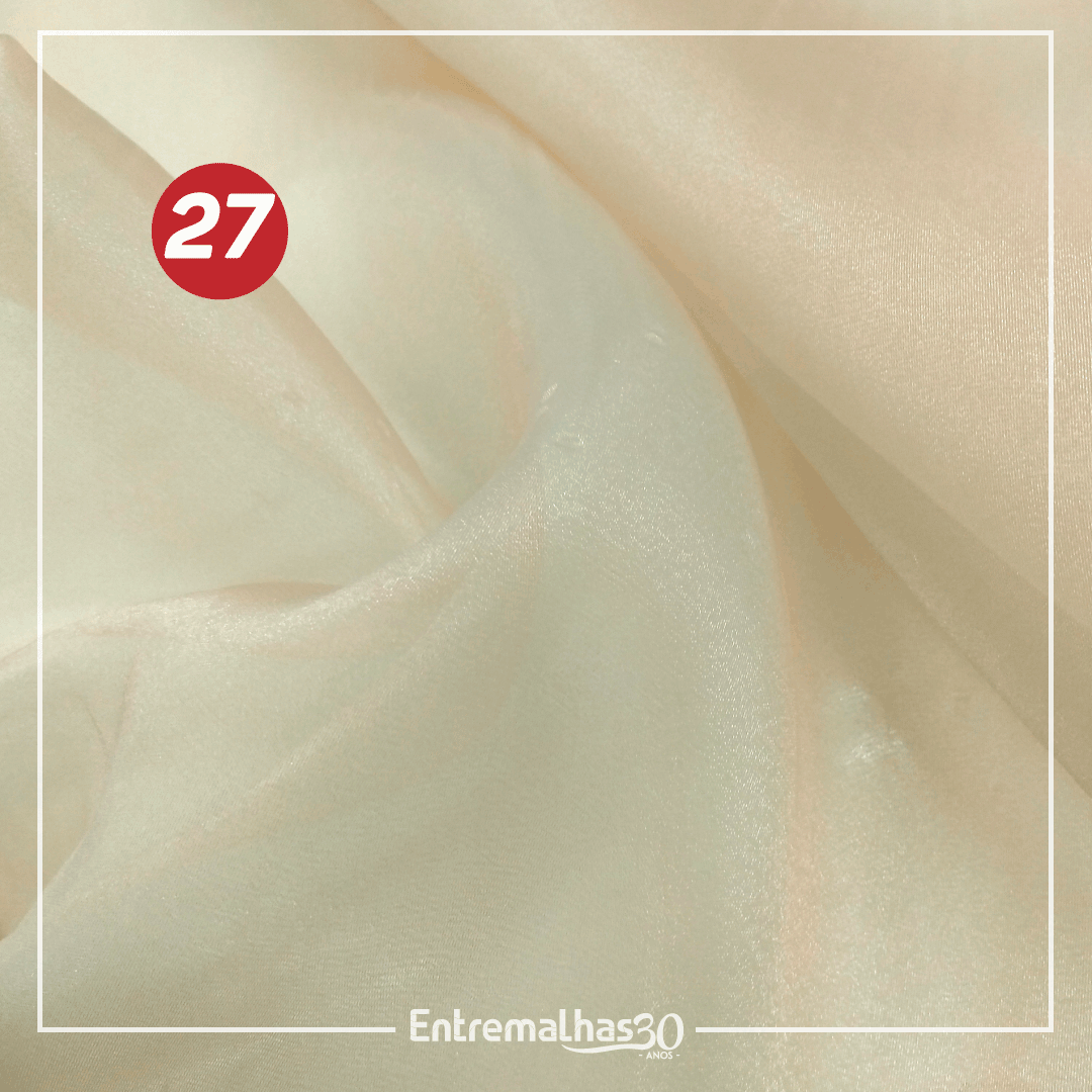 Tecido Organza Cristal - Bege Ref.:858885