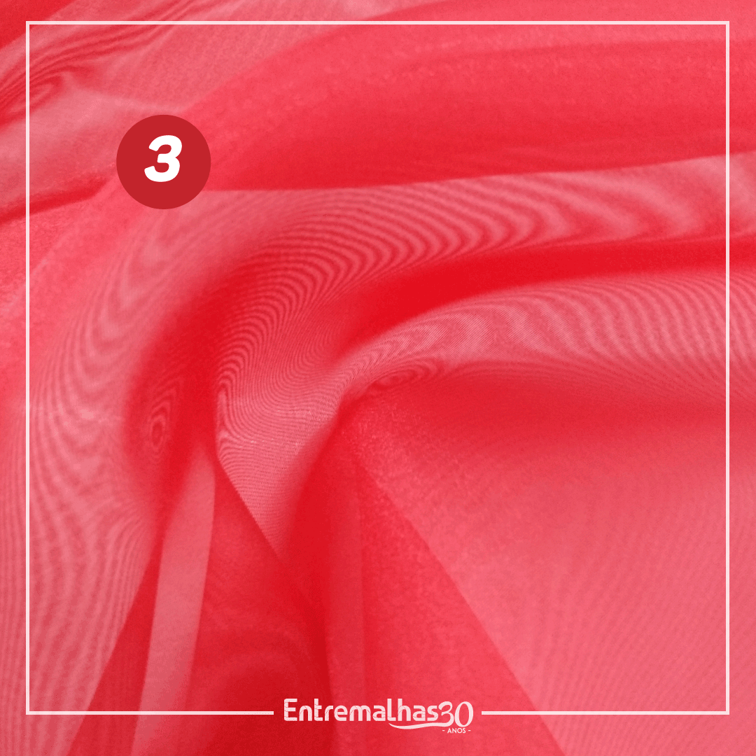 Tecido Organza Cristal - Vermelho Ref.:858885