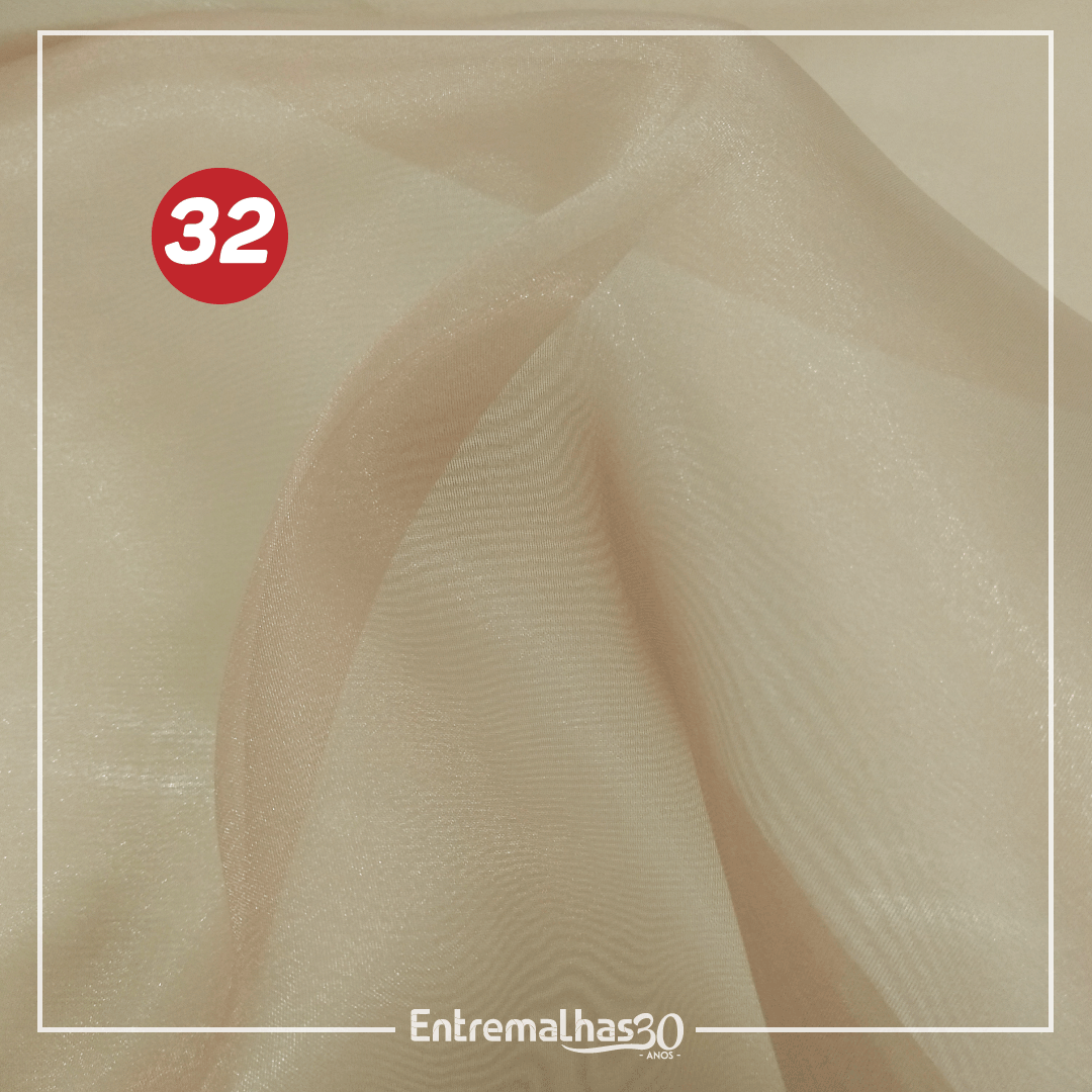Tecido Organza Cristal - Bege Ref.:858885