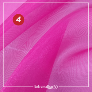 Tecido Organza Cristal - Rosa Ref.:858885