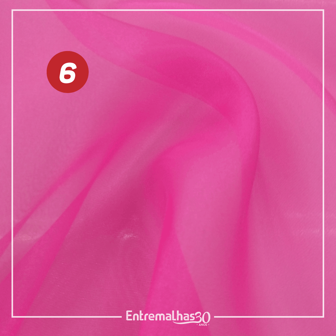 Tecido Organza Cristal - Rosa Ref.:858885