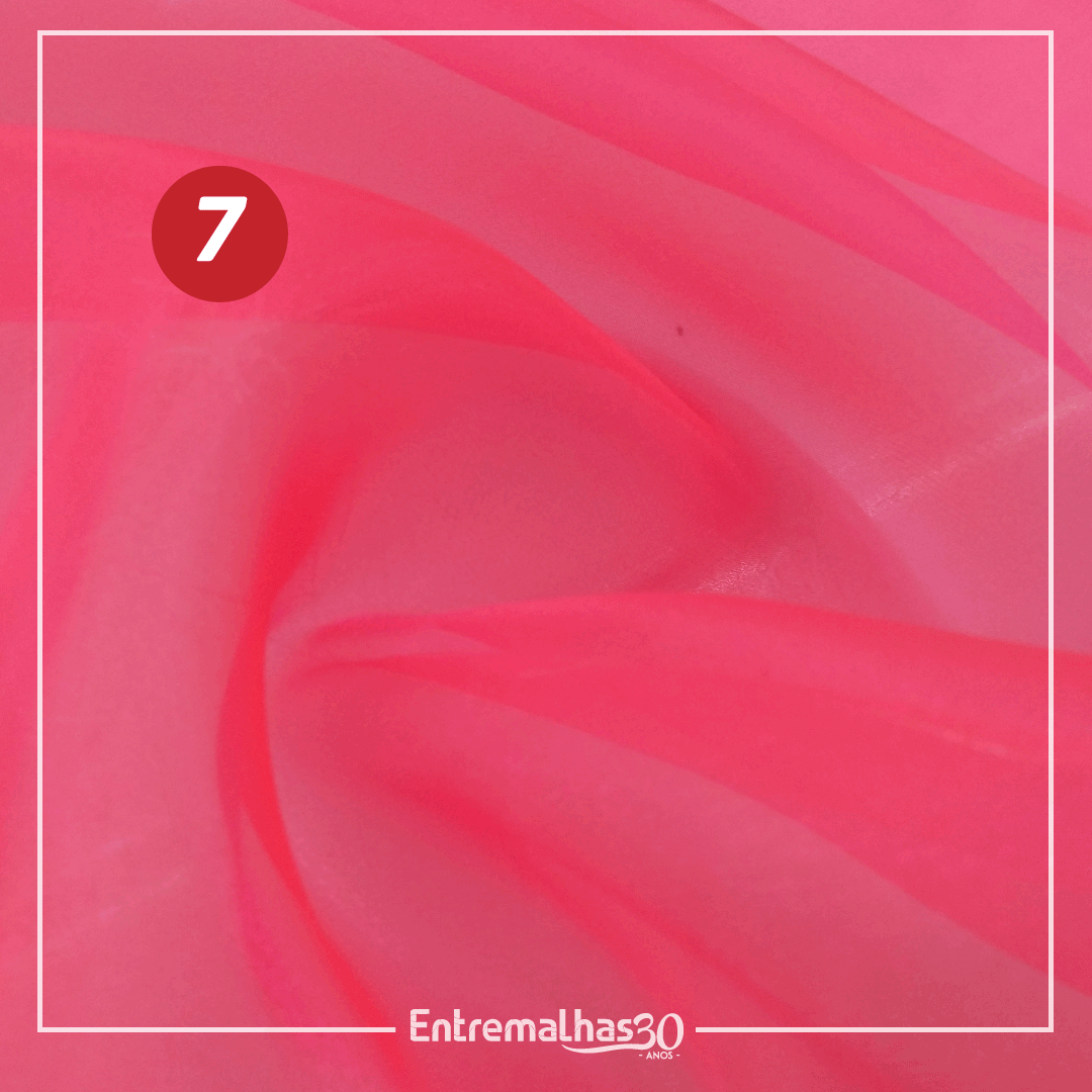 Tecido Organza Cristal - Rosa Ref.:858885