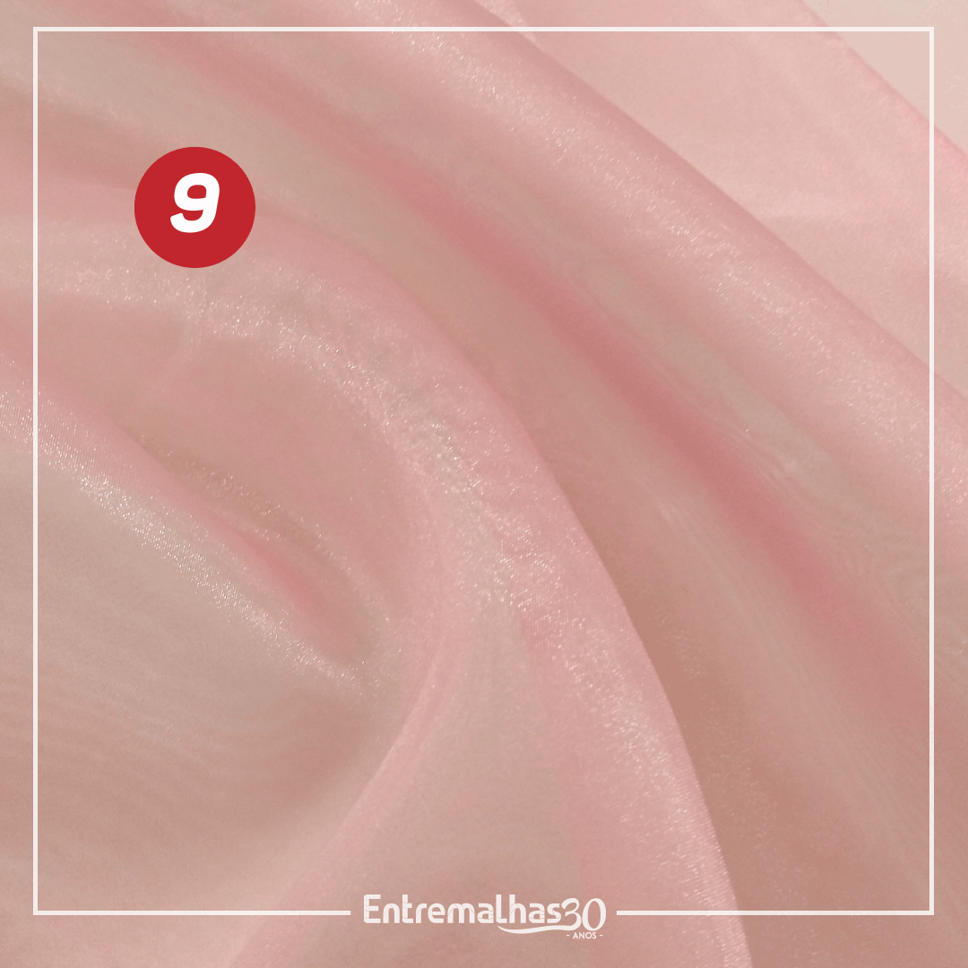 Tecido Organza Cristal - Rosa Ref.:858885
