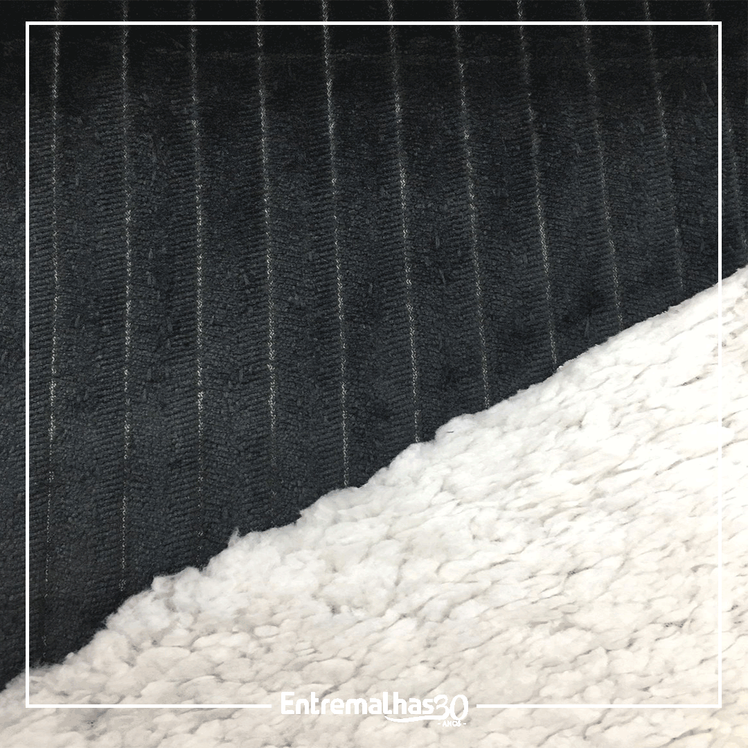 Malha Blend Dublada Fleece Mohair - Preto Ref.:320306