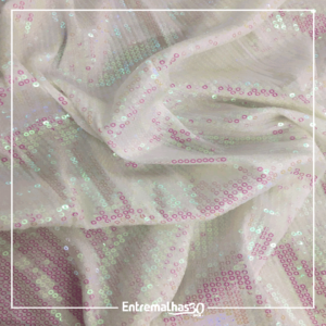 Tecido Malha Paetê - Furta-Cor Ref.:859295