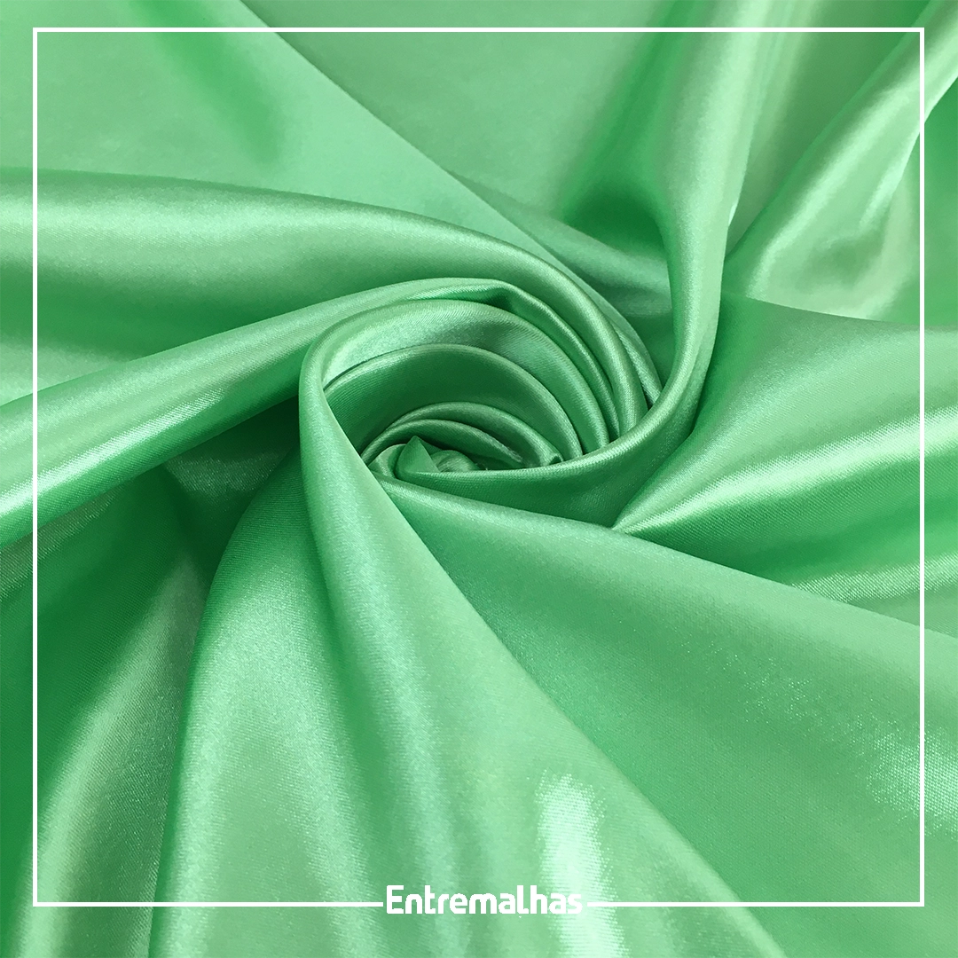 Tecido Cetim Com Elastano - Verde Ref.:717018