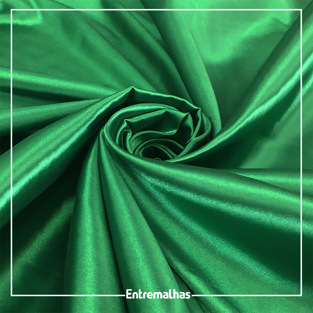 Tecido Cetim Com Elastano - Verde Ref.:717018