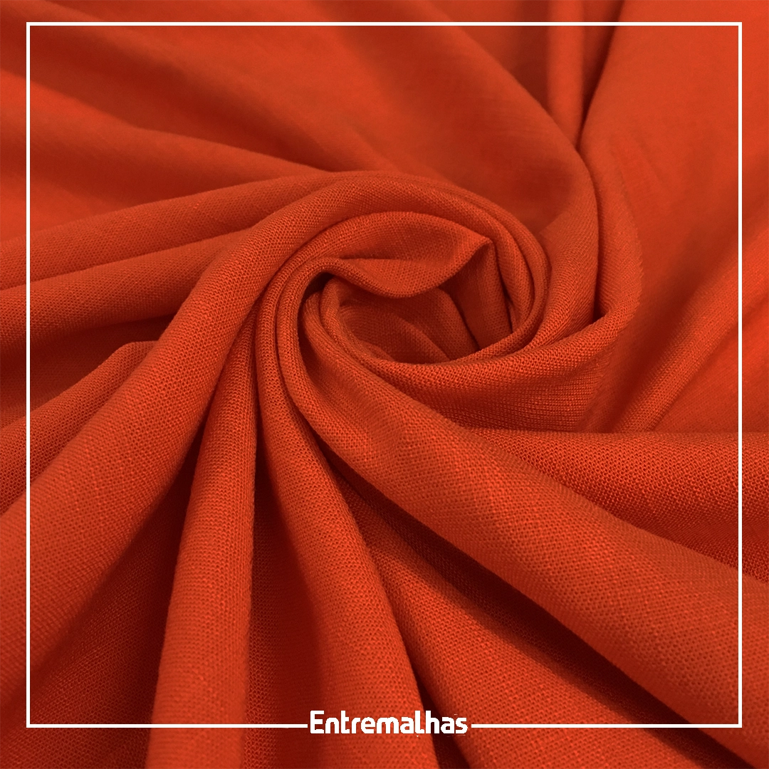 Tecido Linho Washed Soft - Laranja Ref.:858554