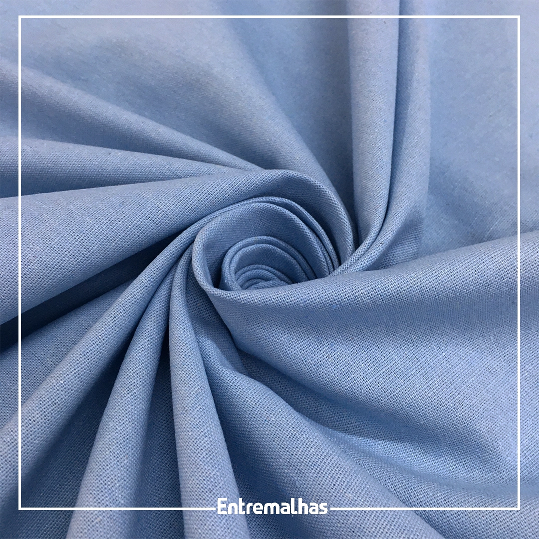 Tecido Linho Washed Soft - Azul Ref.:858554