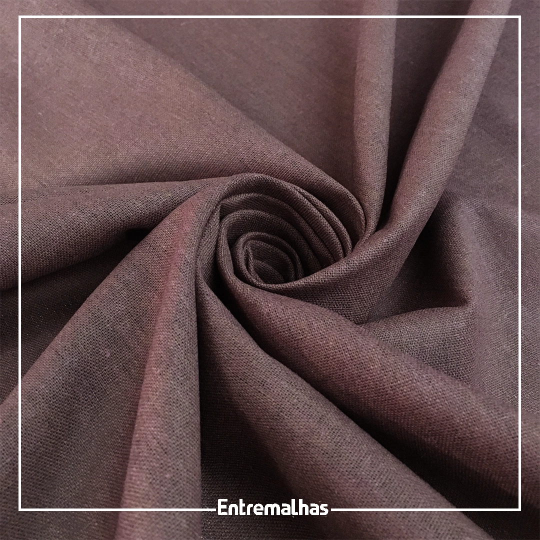 Tecido Linho Washed Soft - Marrom Ref.:858554