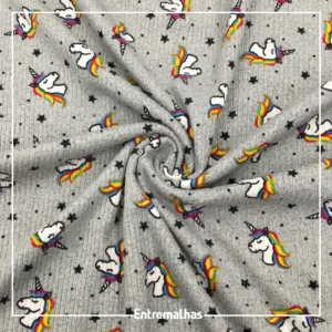 Malha Suede Melange Rib Estampada Ref.:330111