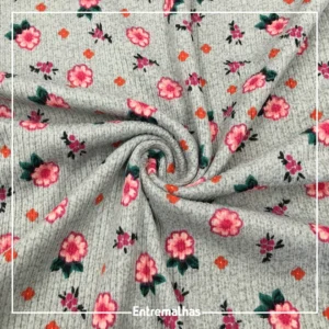 Malha Suede Melange Rib Estampada Ref.:330111