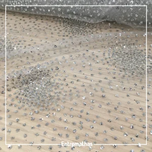Tecido Tule Glitter Explosão - Prata Ref.:814180