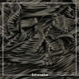 Malha Plissada Acetinada - Preto Ref.:330121