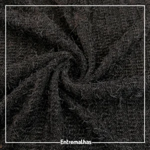 Malha Chenille Veludo - Preto Ref.:330130
