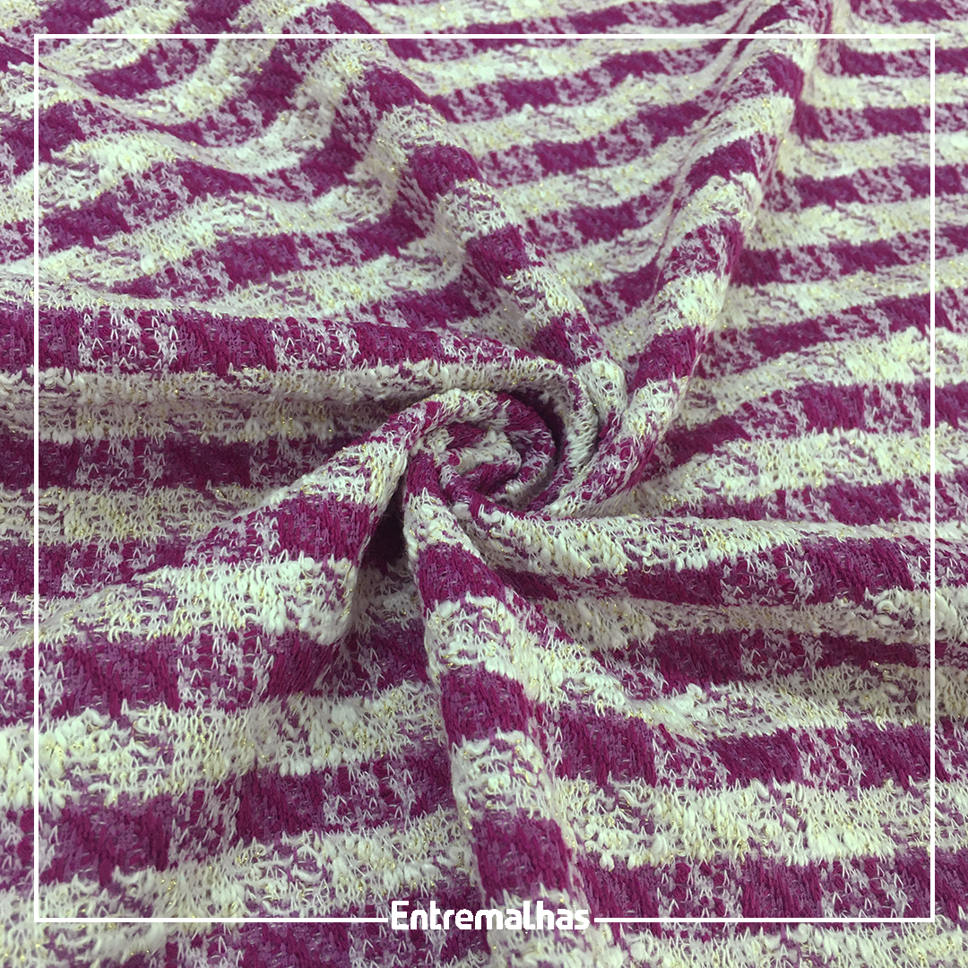 Tecido Tweed Chanel - Roxo 359 Ref.:859722