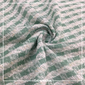 Tecido Tweed Chanel - Verde 604 Ref.:859722