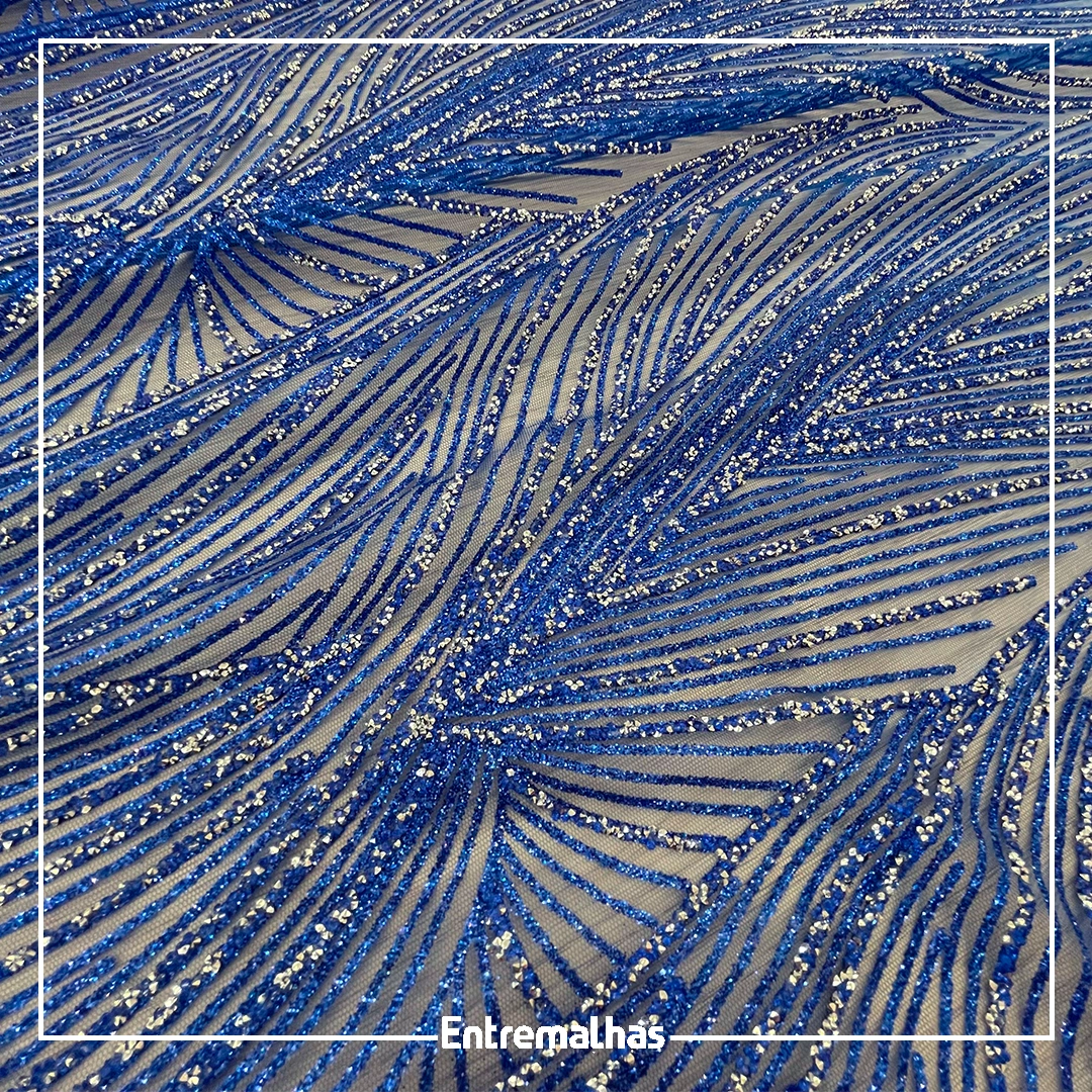 Tecido Tule Strass Ref.:859910 - Azul