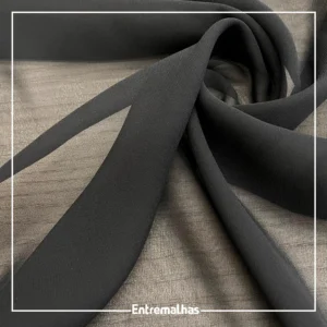 Tecido Georgette De Seda - Preto Ref.:859869