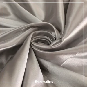 Tecido Cetim Com Elastano - Cinza