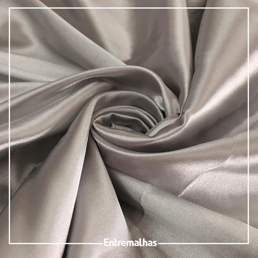 Tecido Cetim Com Elastano - Prata Ref.:717018