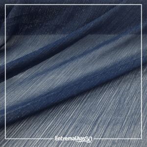 Tecido Crepe Chiffon Yoryu Lurex - Azul