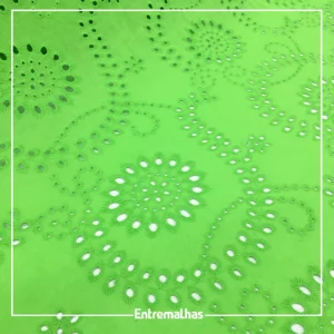 Tecido Broderi Laise Barrado - Verde