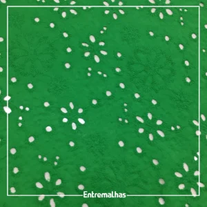 Tecido Broderi Laise Barrado - Verde
