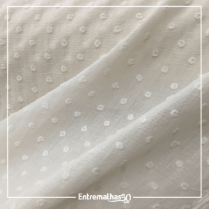 Tecido Crepon Plumetis - Off-White
