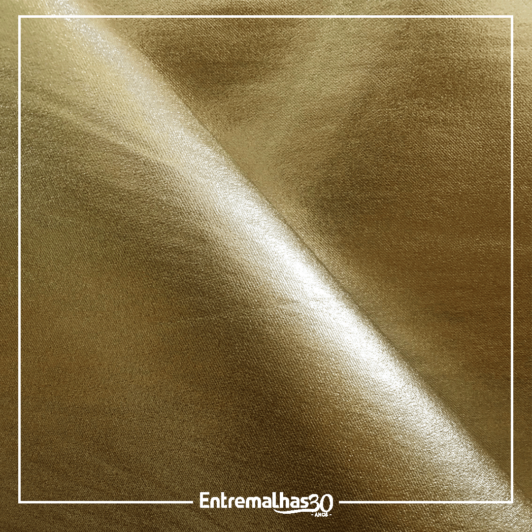 Tecido Bengaline Foil Luxo - Dourado