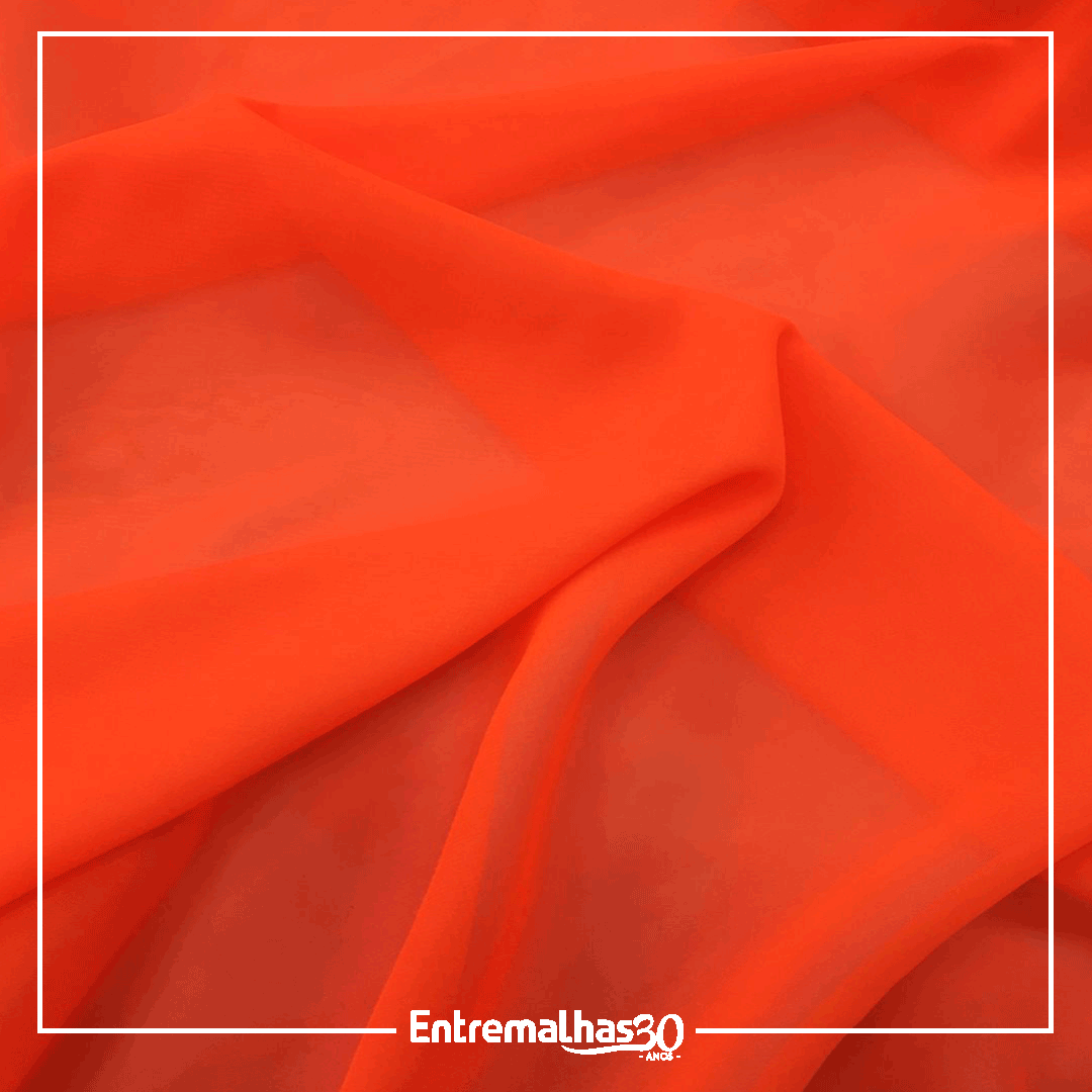 Tecido Crepe Chiffon Liso - Laranja