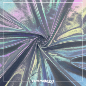 Tecido Malha Shine Arco-íris - Azul