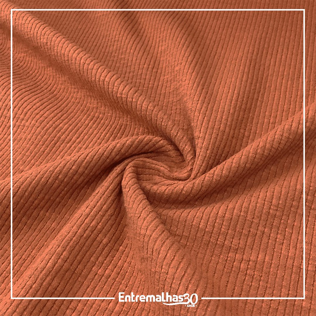 Malha Canelada Celine - Laranja