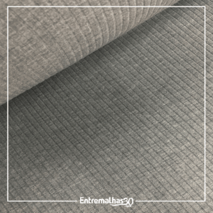 Malha Canelada Mescla - Cinza mescla claro